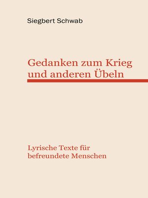 cover image of Gedanken zum Krieg und anderen Übeln